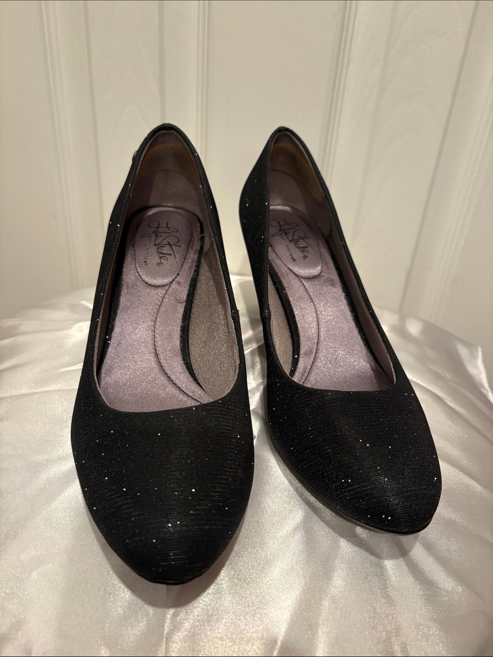 Life Stride Black Sparkle Women's Heels